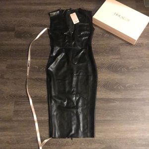 House of CB Rivera Black latex dress